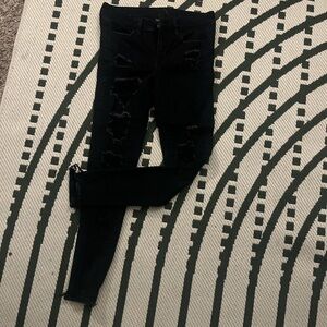 American Eagle Outfitters Dark Jeans with Distressed Details